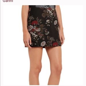 GANNI brocade mini skirt